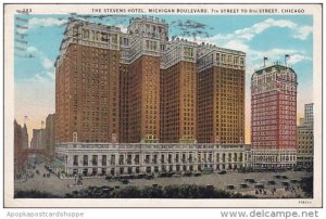 Illinois Chicago The Stevens Hotel Michigan Boulevard 7th Street To 8th Stree...