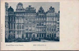 Belgium Bruxelles Grand Place Cote Ouest Brussels Vintage Postcard C056