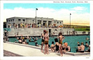 Kearney, NE Nebraska HARMON PARK SWIMMING POOL  Kids/Children  ca1940's Postcard