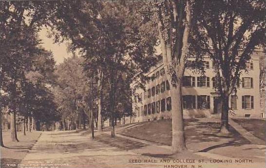 New Hampshire Hanover Reed Hall And College St. Looking North Albertype