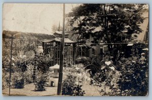 1907 View Of Japanese Garden Galesburg Illinois IL RPPC Photo Antique Postcard
