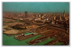 Birds Eye View Stadium Cleveland Ohio OH Chrome Postcard T21