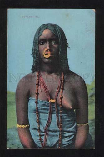 056429 EGYPT Semi-Nude black Nubian Woman Vintage PC