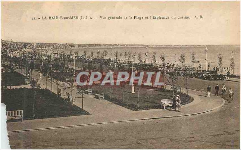 Old Postcard La Baule Sea (L I) Generale View of the Beach and the Esplanade ...