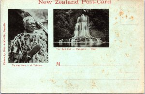 New Zealand The Heu Heu at Tokaanu The Bell Fall Whanganui River Postcard 09.92