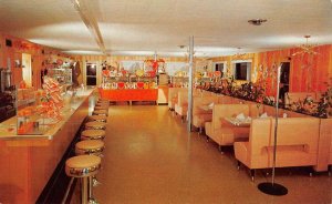 South Athens Alabama Saxons Diner Interior Vintage Postcard KK1130