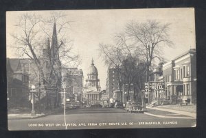 RPPC SPRINGFIELD ILLINOIS STREET SCENE STATE CAPITOL BUILDING REAL PHOTO POSTCAR 