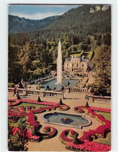 Postcard Königsschloß Linderhof mit Fontäne, Ettal, Germany