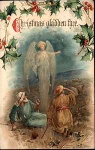 Nister Christmas No 264 NYC Presbyterian Church Shepherds Angel c1910 PC