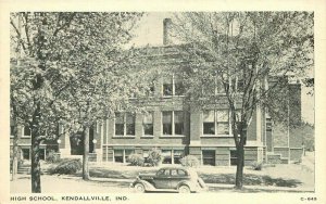 Automobile High School Kendallville Indiana #C-649 Clear View Postcard 21-2597