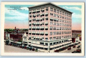 Hutchinson Kansas Postcard Rorabaugh Wiley Building Exterior Road c1920 Vintage