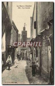 Morocco Fez CPA Central Street