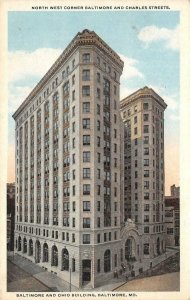 Baltimore & Ohio Building BALTIMORE, MD c1920s Vintage Postcard