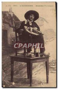 Postcard Old Folk Musician Auvergne Auvergne
