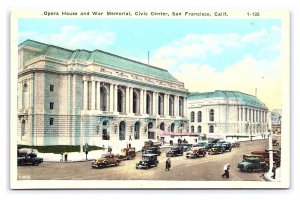 Opera House War Memorial Civic Center San Francisco Calif. California Postcard