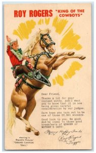 1948 Quaker Mother Oats Ad Roy Rogers King Of The Cowboys Chicago IL Postcard 