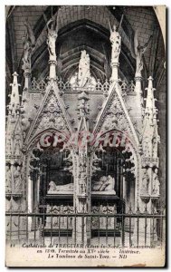 Old Postcard Cathedrade Treguier The tomb of Saint Yves