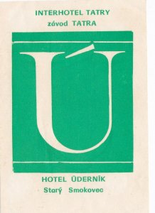 Czechoslovakia Stary Smokovec Hotel Udernik Vintage Luggage Label sk3344
