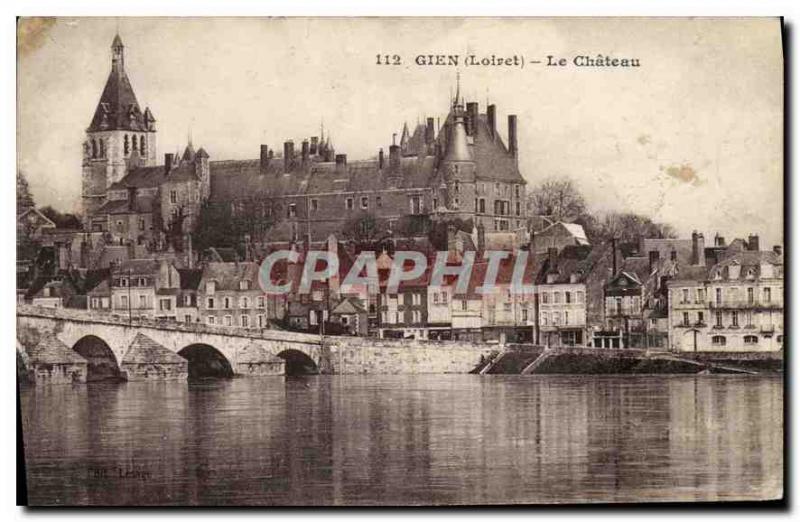 Old Postcard Gien Loiret Le Chateau