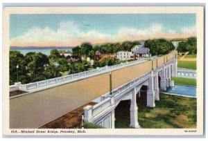 1947 View Of Mitchell Street Bridge Petoskey Michigan MI Posted Vintage Postcard 