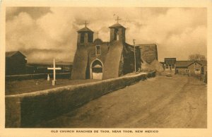 Old Church Ranches De Taos New Mexico Vintage Postcard