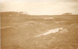Bannister Michigan~Wet Farm Scene-Post Flood?~Large Puddles~c1910 RPPC