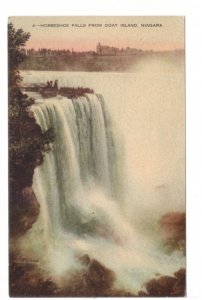 Horseshoe Falls From Goat Island Niagara Falls, Vintage Harris Litho Co Postcard