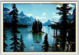 Maligne Lake, Jasper National Park, Alberta, Canada, 1984 Chrome Postcard