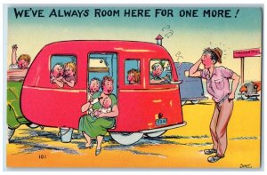 c1930's Family Camping Trailer We've Always Room Here For One More Postcard