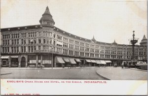 English Opera House And Hotel Indianapolis Indiana Postcard C072