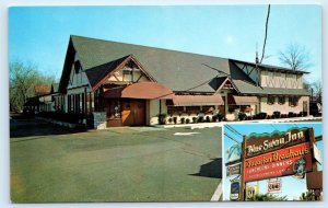 ROCHELLE PARK, NJ  - Roadside BLUE SWAN INN BAVARIAN Restaurant c1960s Postcard