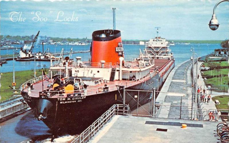 S.S. Tom M. Girdler, Great Lakes Freighter in The Soo Locks,