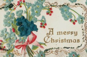1870s Embossed Paper Lace Victorian Christmas Card F133