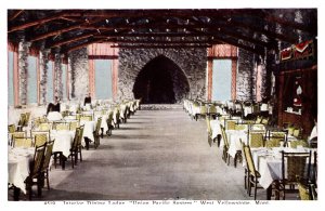 Postcard Yellowstone - Interior Dining Lodge Union Pacific System