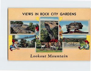 Postcard Views In Rock City Gardens Lookout Mountain Georgia USA