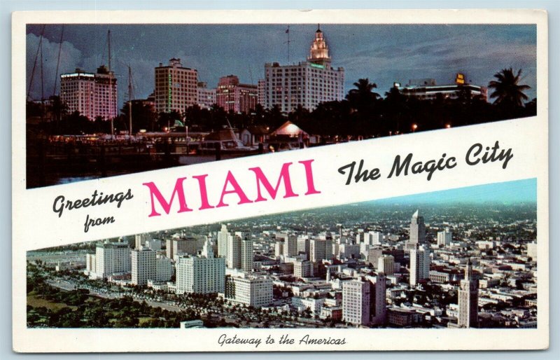 Greetings from Miami Florida, Gateway to the Americas Vintage Postcard