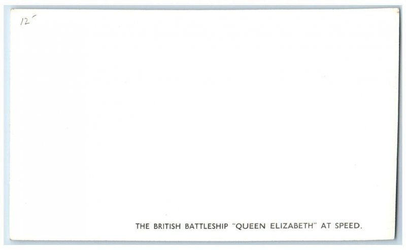 c1940's British Battleship Queen Elizabeth WWII View RPPC Photo Postcard 