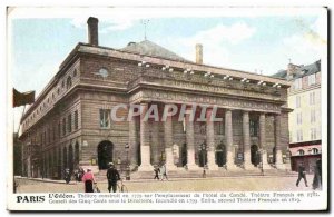 Old Postcard Paris L & # 39Odeon Theater Constrult in the & # & # 39emplaceme...