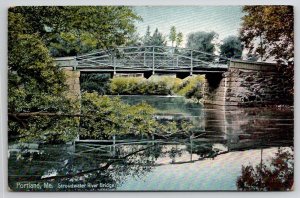 Portland Maine ME Stroudwater Bridge 1908 Postcard W21
