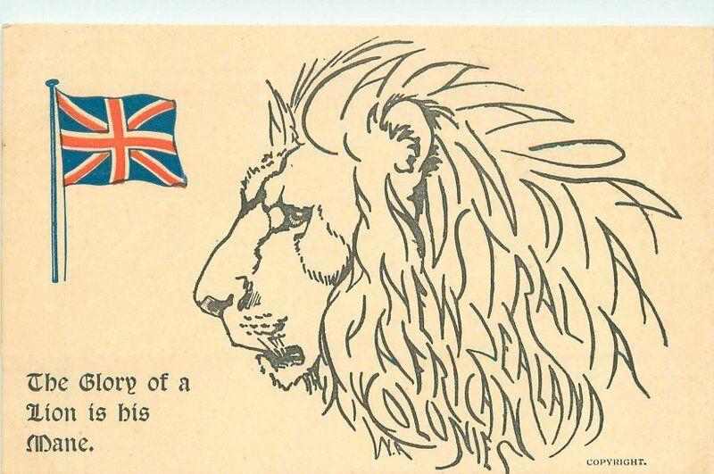 Armitage Artist impression British Lion Patriotic Mane C-1910 Postcard 1118 UK