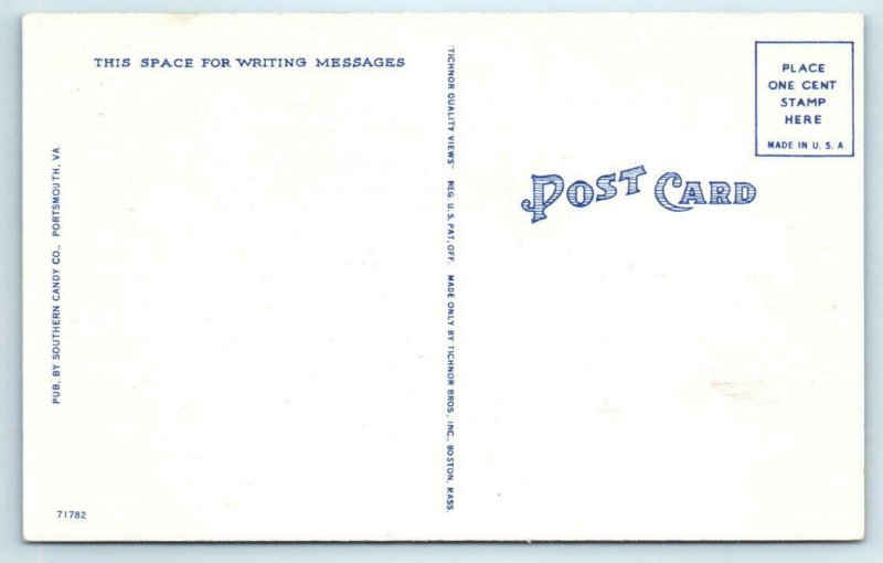 Large Letter Linen Greetings from OCEAN VIEW, VIRGINIA Tichnor c1940s Postcard