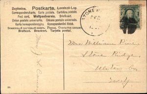 Christmas Fantasy Gnome Ringing Bell Silver Inlay c1910 Vintage Postcard