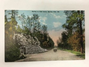 Spring on Cliff Drive Kansas City MO Postcard Missouri Car Unposted