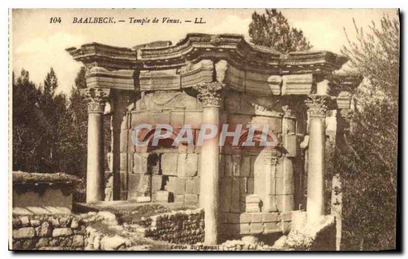 Old Postcard Baalbek Temple of Venus