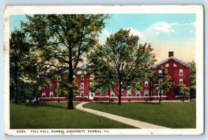 1927 Normal Illinois IL Postcard Fell Hall Normal University Extrerior Building