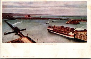 USA Harbor At Superior Wisconsin Vintage Postcard 09.62