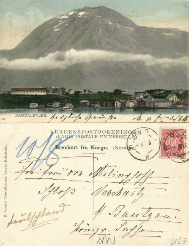 norway norge, AANDALSNÆS, Panorama (1906) Postcard