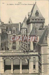 Old Postcard Pau Chateau gantries and the Honor Court