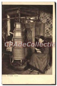 Old Postcard Berstett Alsace Elsass wood stove