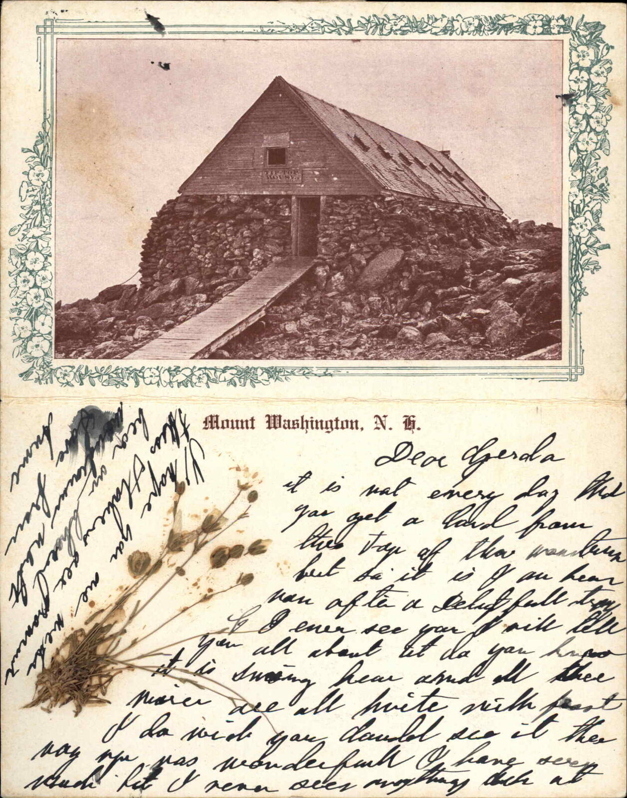 Mount Washington NH Tip Top House FoldOpen Novelty Flower AddOn